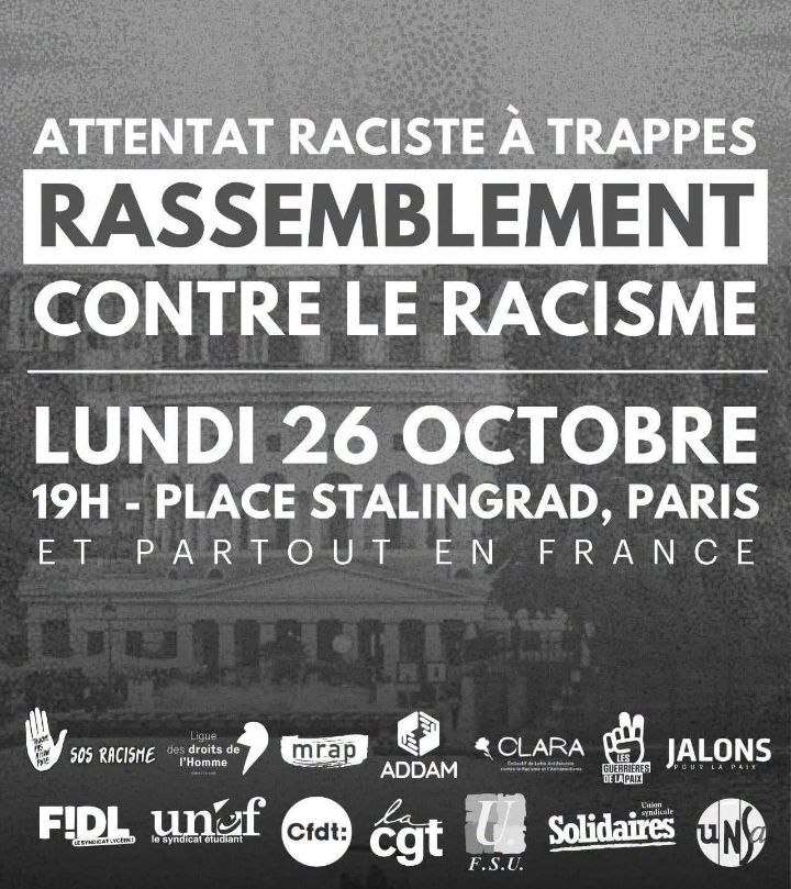 Attentat de Trappes : le sursaut face à l’horreur raciste !